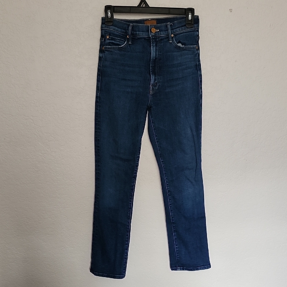 Mother Jeans Swooner Rascal Ankle 26 High Rise Blue Denim Casual Straight Leg